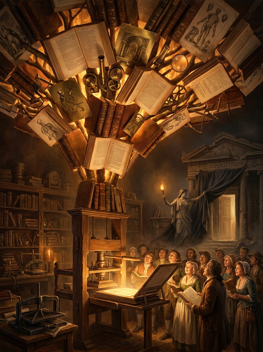 Die Encyclopédie als Baum des menschlichen Wissens – Illustration