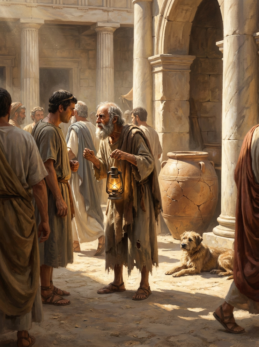 Diogenes mit der Laterne – Illustration